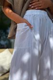 Rustic Nature Linen Blend Pocket Pleat Wide Leg White